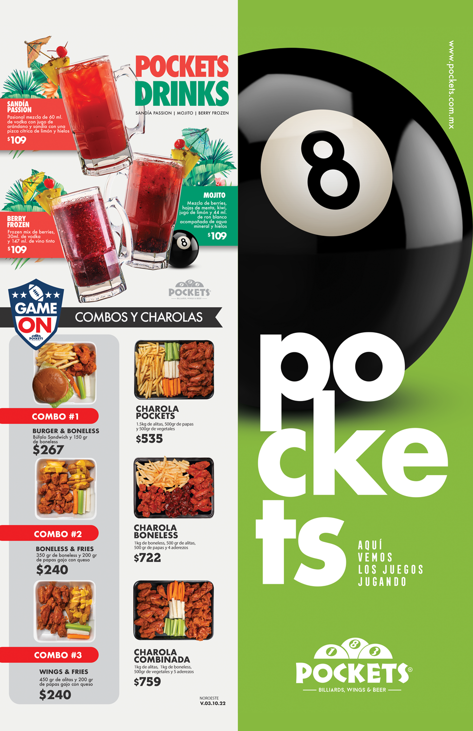 Pockets Menu Noroeste